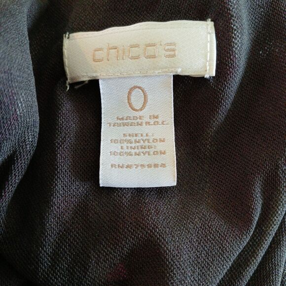 Chicos Women's size US 4/Small Zebra Sheer Lightweight Casual Retro Tunic Blouse - Picture 6 of 7